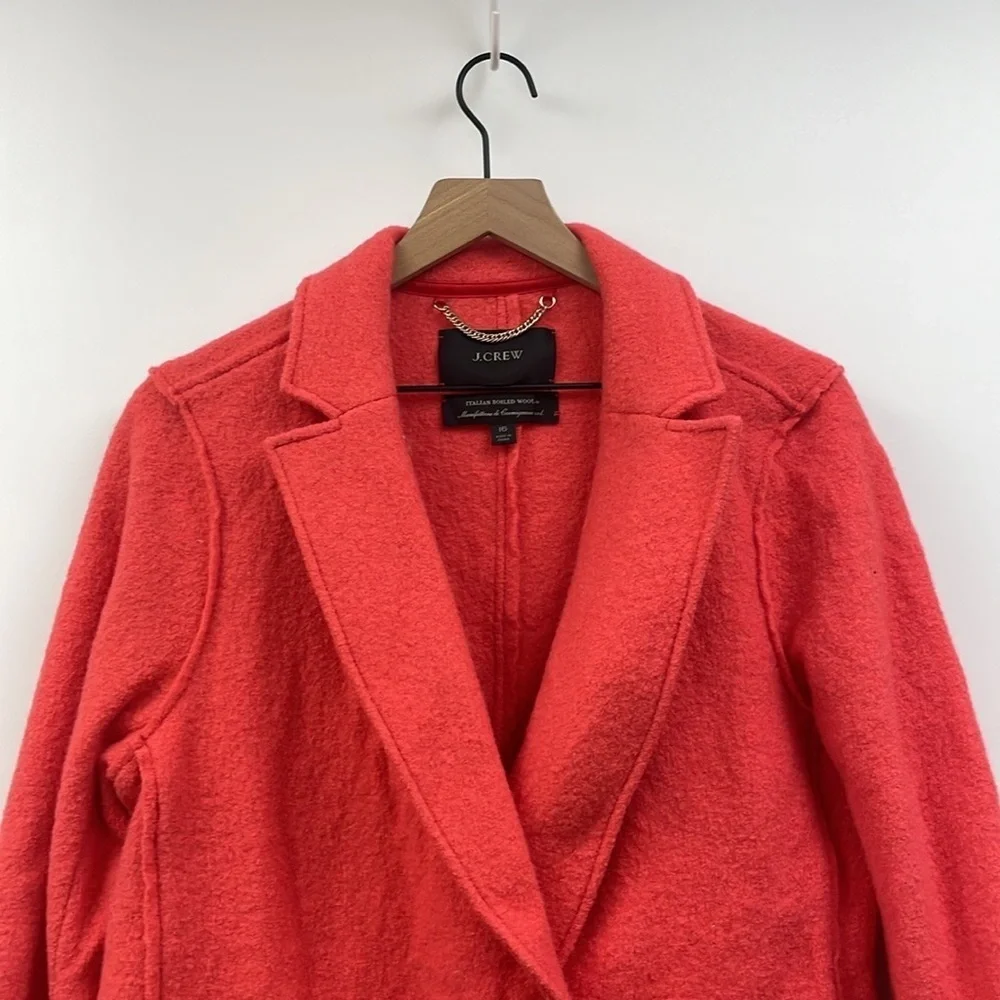 J. Crew Daphne Italian Boiled Wool Double Breasted Topcoat Winter Jacket Pink 16 - Picture 5 of 11